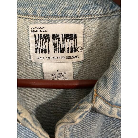 Vintage "Most Wanted" High Heel Shoe Denim Jacket - Size Small Medium - Picture 4 of 8